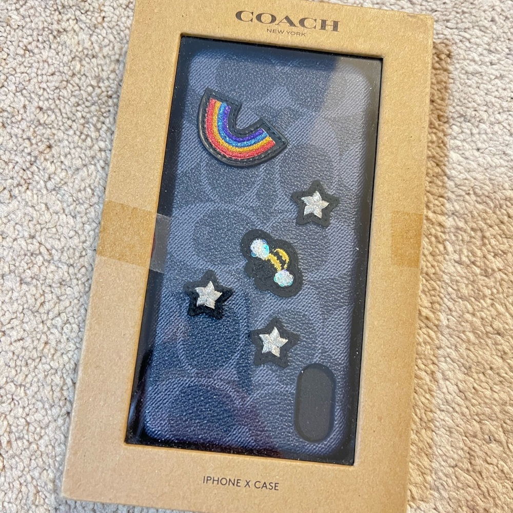 Coach iPhone X Black Sig Bumble Bee/rainbow